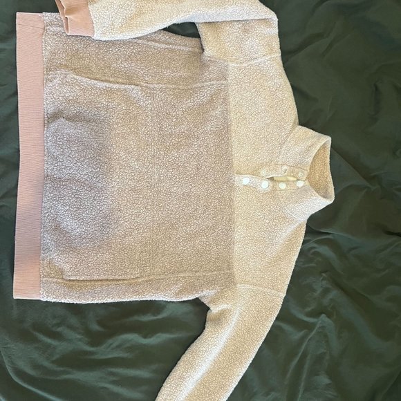 Outdoor Voices MegaFleece Snap Up Oatmeal - Mens Small fits Womens Medium-Large - Picture 3 of 7